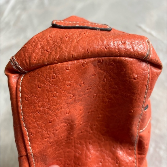 Vintage Tote Handbag Elegant Orange Women's Leather RN#108833 - Picture 13 of 16